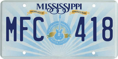 MS license plate MFC418
