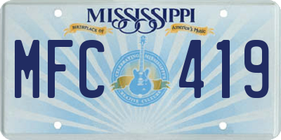 MS license plate MFC419