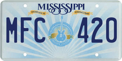 MS license plate MFC420