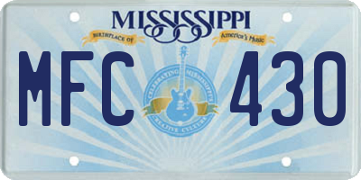 MS license plate MFC430