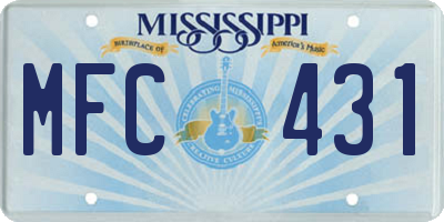 MS license plate MFC431