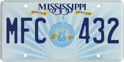 MS license plate MFC432