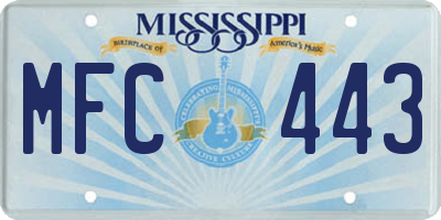 MS license plate MFC443