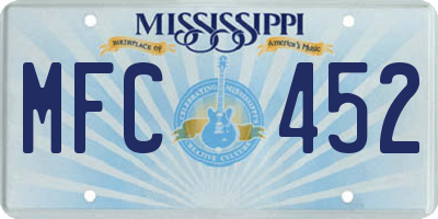 MS license plate MFC452
