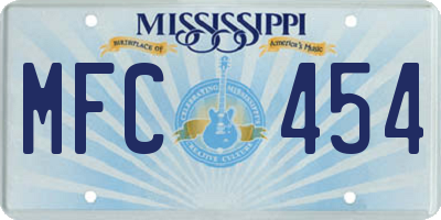 MS license plate MFC454