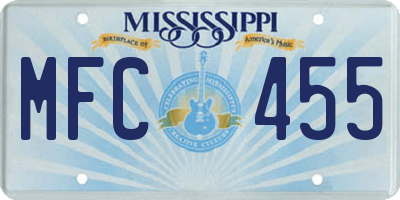 MS license plate MFC455
