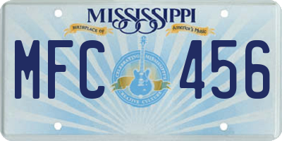 MS license plate MFC456