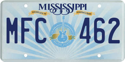 MS license plate MFC462