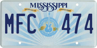 MS license plate MFC474