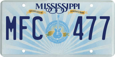 MS license plate MFC477