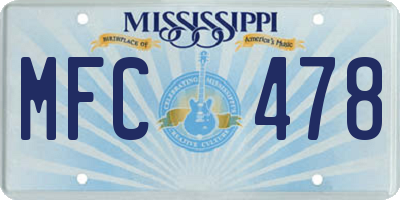 MS license plate MFC478