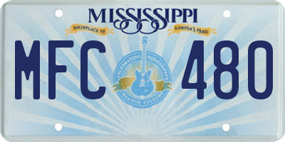 MS license plate MFC480