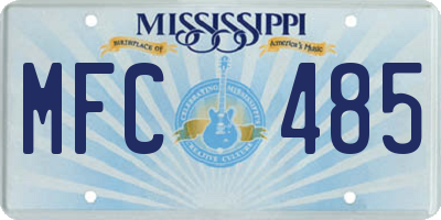 MS license plate MFC485