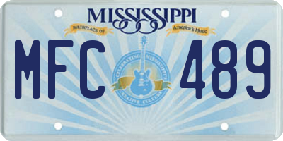MS license plate MFC489