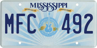 MS license plate MFC492