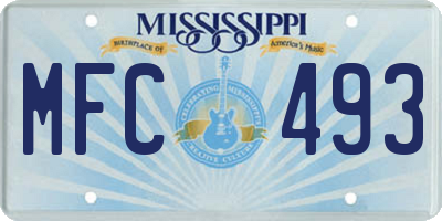 MS license plate MFC493