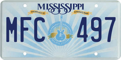 MS license plate MFC497