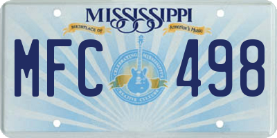 MS license plate MFC498