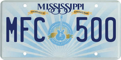 MS license plate MFC500
