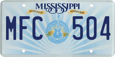 MS license plate MFC504