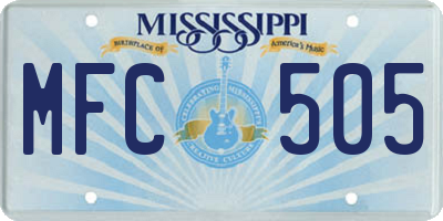 MS license plate MFC505