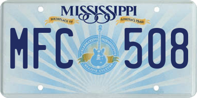MS license plate MFC508