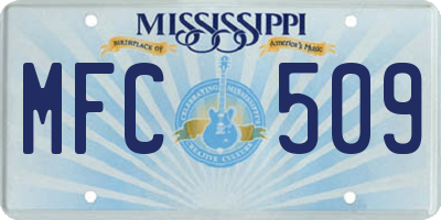 MS license plate MFC509