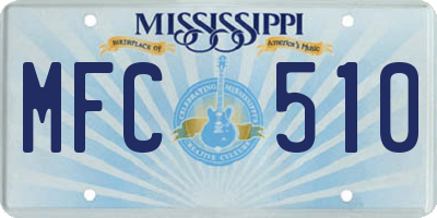 MS license plate MFC510
