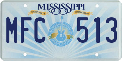 MS license plate MFC513
