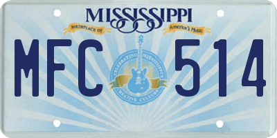 MS license plate MFC514