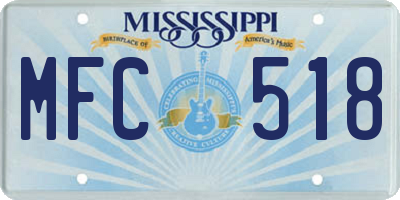 MS license plate MFC518