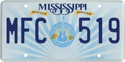 MS license plate MFC519