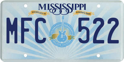 MS license plate MFC522