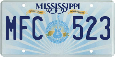 MS license plate MFC523