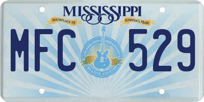 MS license plate MFC529