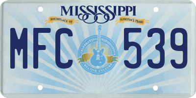 MS license plate MFC539
