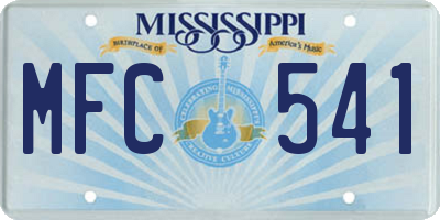 MS license plate MFC541