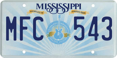 MS license plate MFC543