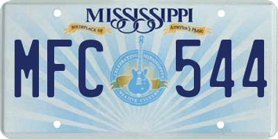 MS license plate MFC544