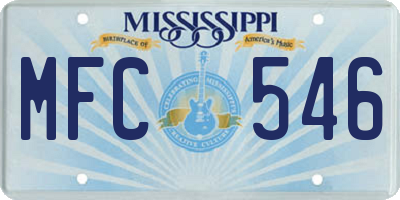 MS license plate MFC546