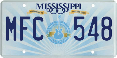 MS license plate MFC548