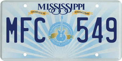 MS license plate MFC549