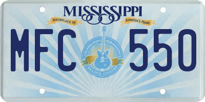 MS license plate MFC550
