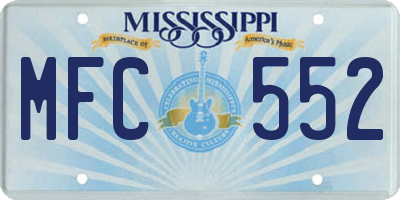 MS license plate MFC552