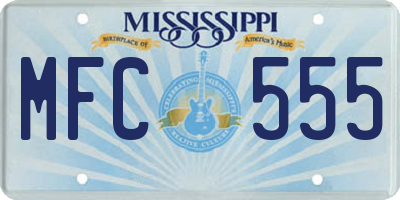 MS license plate MFC555