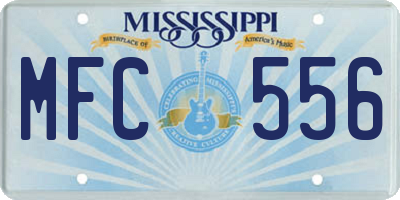 MS license plate MFC556