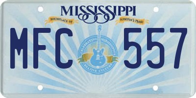 MS license plate MFC557