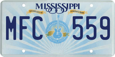MS license plate MFC559