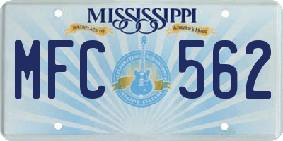 MS license plate MFC562