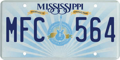 MS license plate MFC564